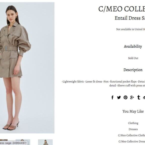 NWT C/MEO COLLECTIVE ENTAIL DRESS SAGE- 4 - Picture 6 of 12